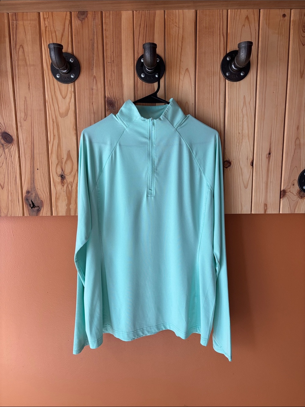 adidas Mint Green Half-Zip Performance Top